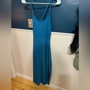 Elegant Blue Spaghetti Strap Dress
